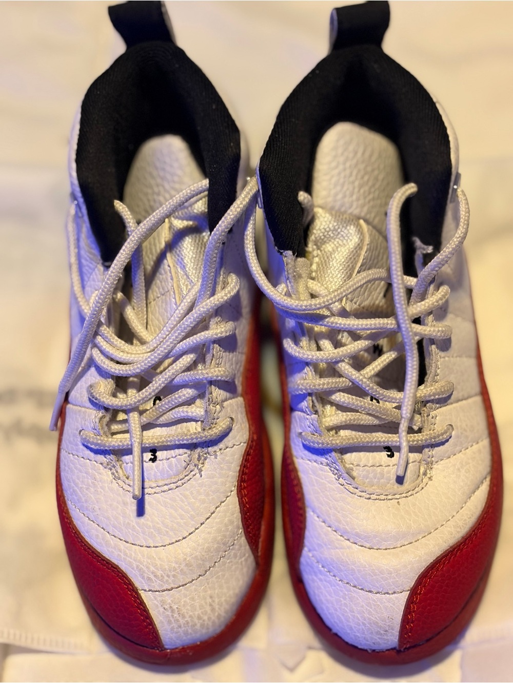 Kids White and Red Athletic Sneakers - Lightweight Casual Shoes
